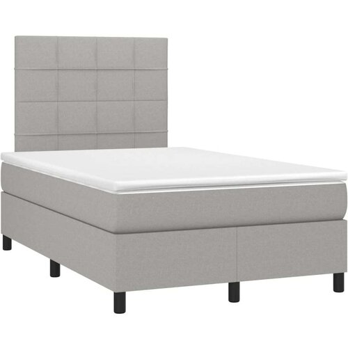 VidaXL Krevet s oprugama i madracem svjetlosivi 120x190 cm od tkanine Slike