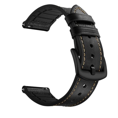 INF Združljiv usnjen silikonski hibridni retro pa&scaron;ček za uro Huawei GT2/GT3 Black 22 mm, (5000079718) Cene