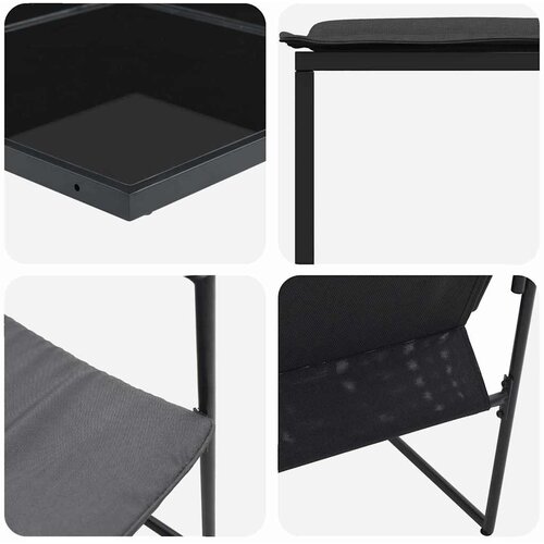  Vrtni set za objed 9 pcs Crna Čelik Slike