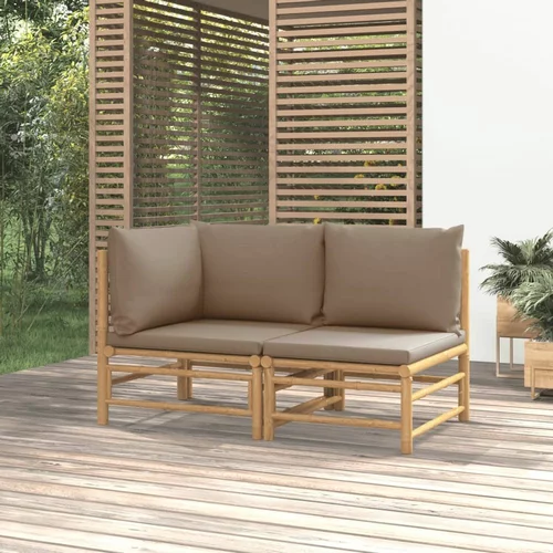  sedežna garnitura 2-delna s taupe blazinami bambus