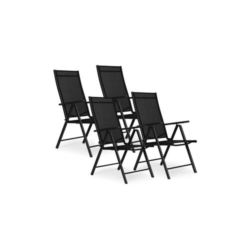  multigarden set od 4 sklopive ba&amp;scaron;tenske stolice sa podesivim naslonom, black Slike