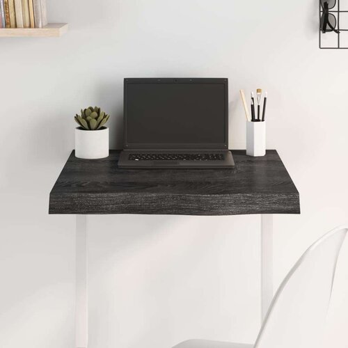 Stolna ploča tamnosmeđa 60x60x(2-6) cm tretirana hrastovina Slike
