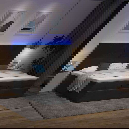 vidaXL Otomanski okvir kreveta s madracima crni 180x200cm baršunasti Cijene