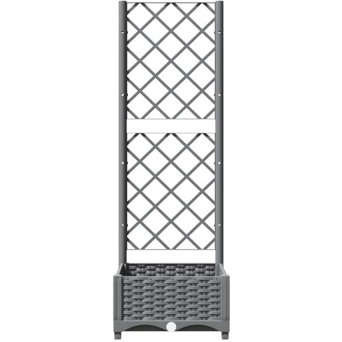  Vrtna sadilica s re&amp;scaron;etkom svjetlosiva 40 x 40 x 121,5 cm PP Slike