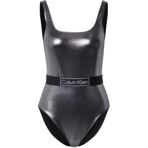 Calvin Klein Swimwear Enodelne kopalke črna / bela