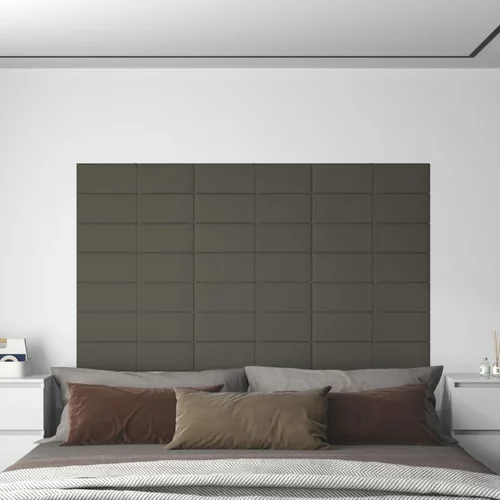  Zidne ploče baršunaste 12 kom tamnosive 60 x 15 cm 1,08 m²