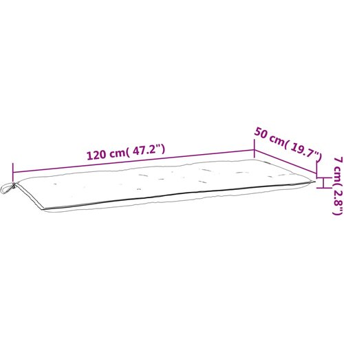  Jastuk za vrtnu klupu bež 120 x 50 x 7 cm od tkanine Oxford Slike