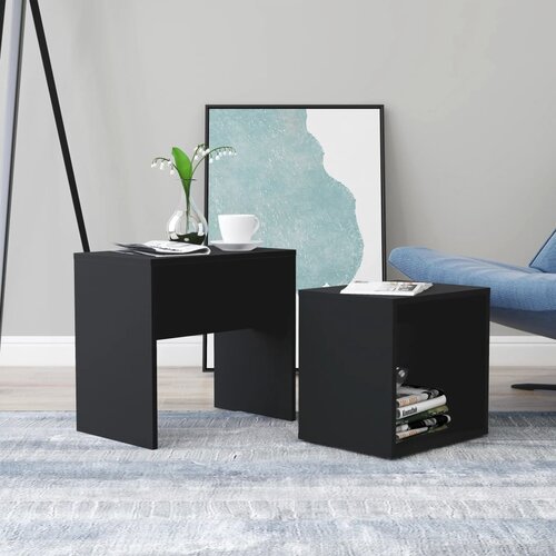  Set stolića za kavu crni 48 x 30 x 45 cm konstruirano drvo Cijene