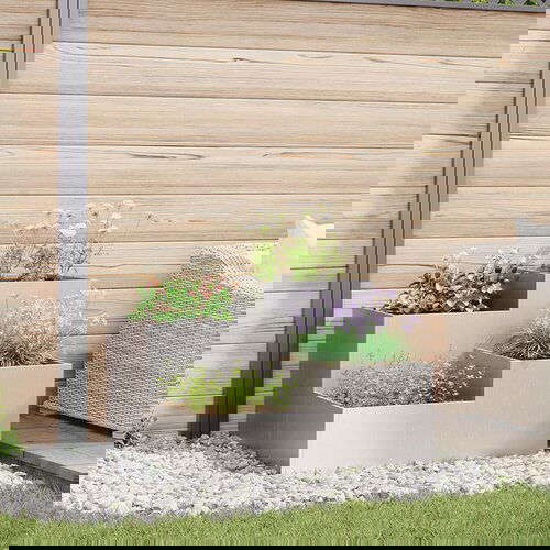 VidaXL Vrtna sadilica Srebrna Nehrđajući čelik 80 x 80 x 60 cm Sadilice Slike