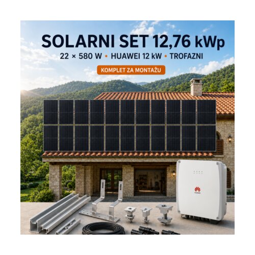  SOLARNI SET 12,76 kWp &amp;ndash; TONGWEI 580 W + HUAWEI SUN2000-12KTL-M5 Slike