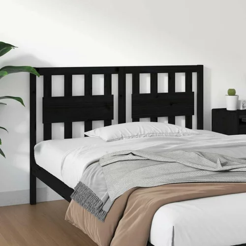  Uzglavlje za krevet crno 145 5 x 4 x 100 cm od masivne borovine