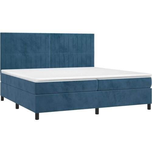 Box spring s madracem LED tamnoplavi 200x200 cm bar&amp;scaron;un Slike