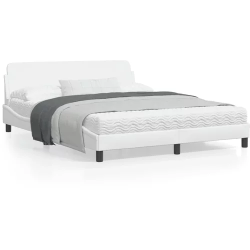  Okvir za krevet s uzglavljem bijeli 160x200 cm od umjetne kože