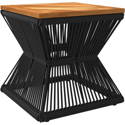 Stolić sa žičanom bazom crni 38x38x38 cm masivno drvo bagrema Slike