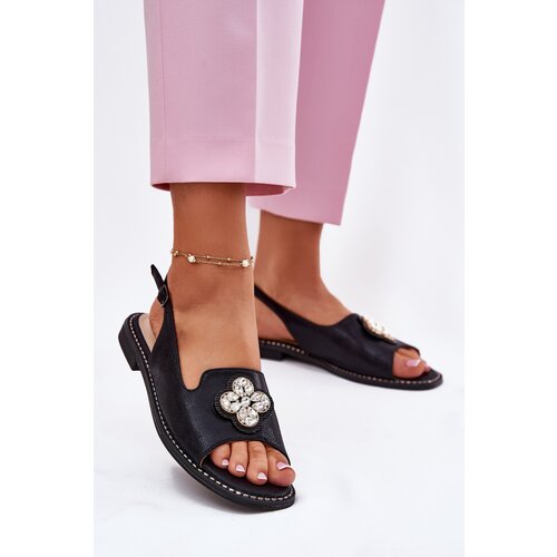 S. BARSKI Ladies Sandals On Flat Heel With Decorative Detail S.Barski Cene