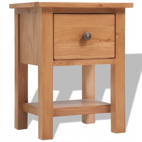 VidaXL Nočna omarica 36x30x47 cm trdna hrastovina Slike