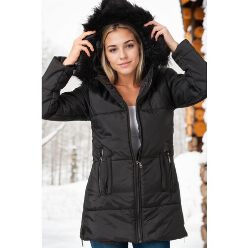 Dewberry Z6668 WOMEN&amp;#039;S COAT-DARK BLACK Slike