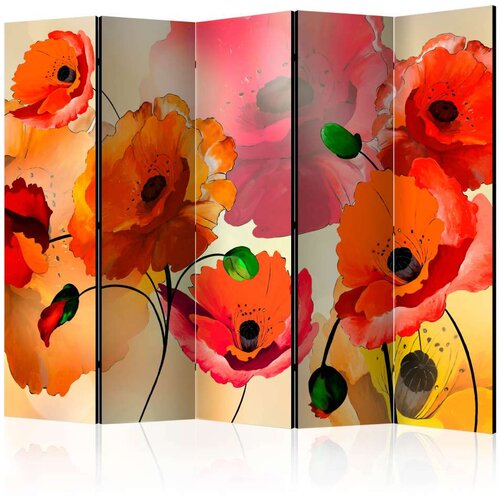  Paravan u 5 dijelova - Velvet poppies II [Room Dividers] 225x172 Slike