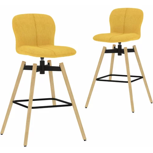 vidaXL okretne barske stolice od tkanine 2 kom žute