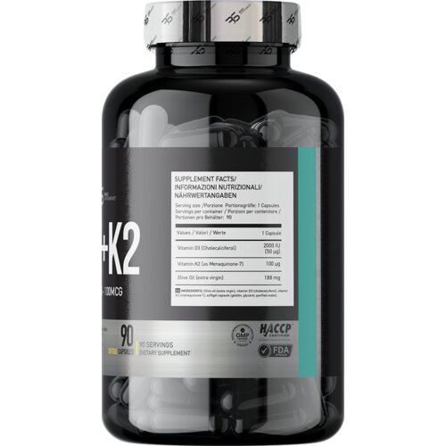 Basic Supplements Vitamin D3 + K2 Pro / 90 Softgel Capsule Cene