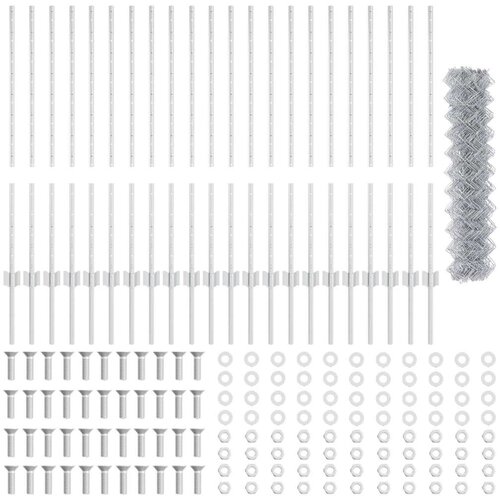 VidaXL Set vrtne ograje Set 2 Pocinkano jeklo 25 x 1 m Vzdržljivo Slike