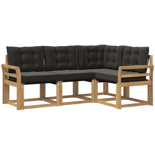 vidaXL Zunanja garnitura za sedenje z blazino 4 pcs Bela in črna, (5000281709) Cene