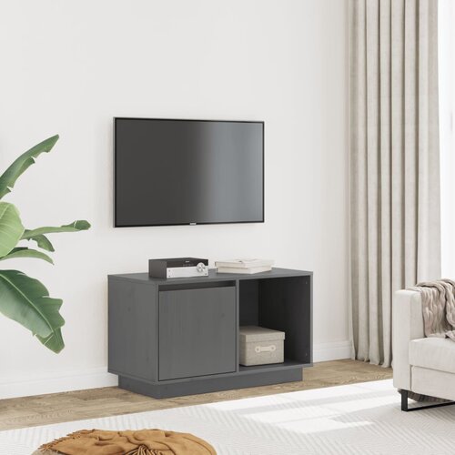 Furnova TV omarica siva 74x35x44 cm trdna borovina, (21924421) Slike