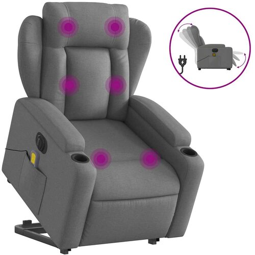 Maison Chic Električni masažni naslanjač - Relax naslanjač s funkcijo vstajanja temno siv, (22061620) Cene