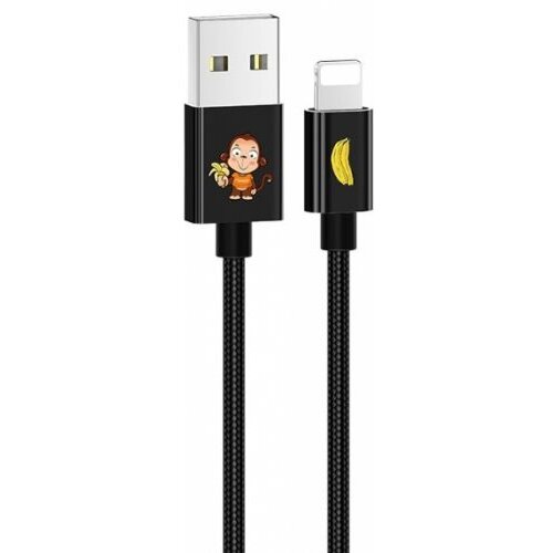 Usams podatkovni kabel SJ234 z opico Lightning - črn Slike