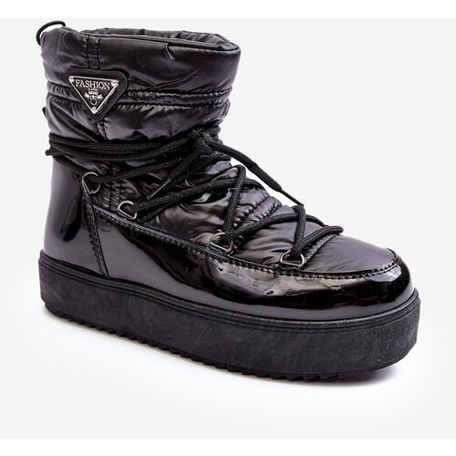 Kesi Women&amp;#039;s lace-up platform snow boots in black Fleure Slike