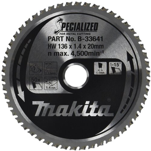 Makita SPECIALIZED Saegeblatt 136x20x50Z Slike
