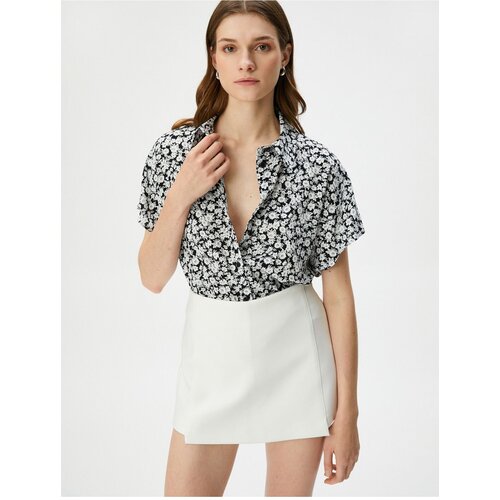 Koton Floral Shirt Short Sleeve Viscose Buttoned Classic Collar Slike