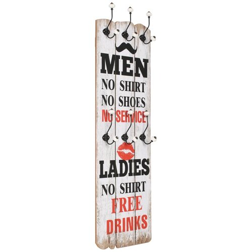  Zidna vješalica za kapute sa 6 kuka MEN LADIES 120 x 40 cm Cene