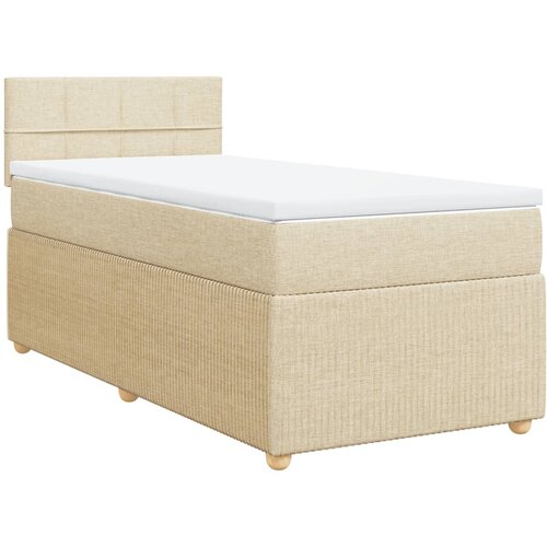 vidaXL Box spring postelja z vzmetnico krem 80x200 cm blago, (21307277) Cene