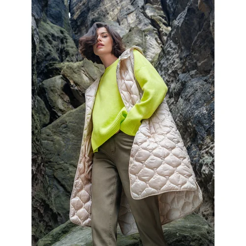 Orsay Beige Women's Long Quilted Cardigan - Women