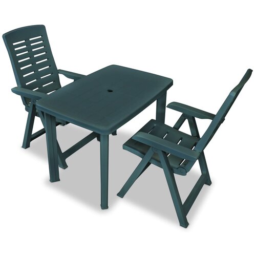 Bistro 3-dijelni bistro set od plastike zeleni Slike