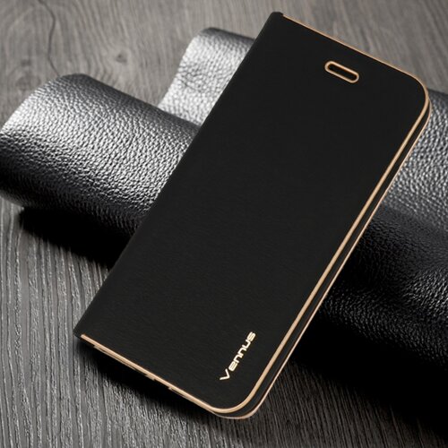  Premium preklopna torbica Samsung Galaxy A15 5G - črna z zlatim robom Cene
