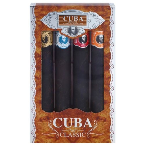 Cuba blue darovni set toaletna voda blue 35 ml + toaletna voda yellow 35 ml+ toaletna voda red 35 ml+ toaletna voda orange 35 ml za mu&amp;scaron;karce Slike