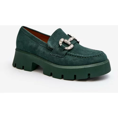 Kesi Women's loafers with embellishment, green Ellise