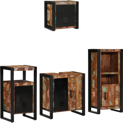 vidaXL Set namještaja za kupaonicu 4 pcs Čvrsto reciklirano drvo Cijene
