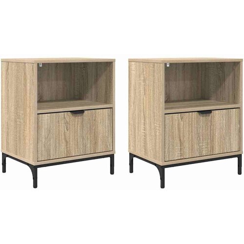 vidaXL Noćni ormarići s ladicama 2 pcs sonoma hrast 49 x 36 x 61 cm Cene