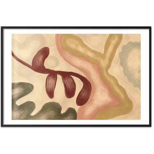  Plakat Colorful Shapes - worn figures in lime wash technique 90x60 Crni okvir s margom Cijene