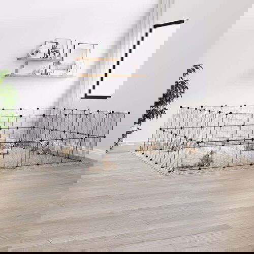  Kavez za ljubimce s 52 panela i vratima crni 35 x 35 cm čelični Slike