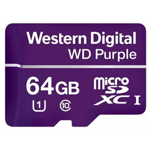 Western Digital Purple 64GB Surveillance microSDXC Class 10, UHS-I U1 WDD064G1P0A memorijska kartica Slike