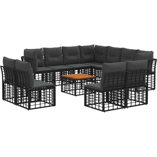  Zunanja garnitura za sedenje 12 pcs Črna in Temno siva, (5000271189) Cene