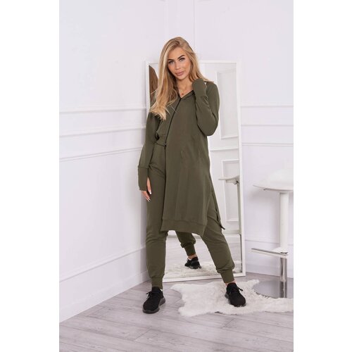 Kesi Set of sweatshirt with long khaki side Cene