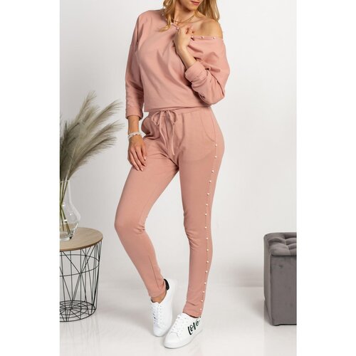 Fenzy Moderan Komplet Trenirke S Lađa Izrezom I Perlicama Kyla, Roza Cijene