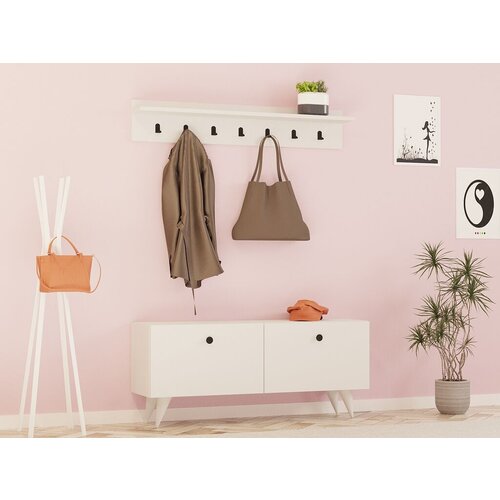 Hanah home Komplet predsoblja Rupa, 113x35x48.5 cm, Beli Cene