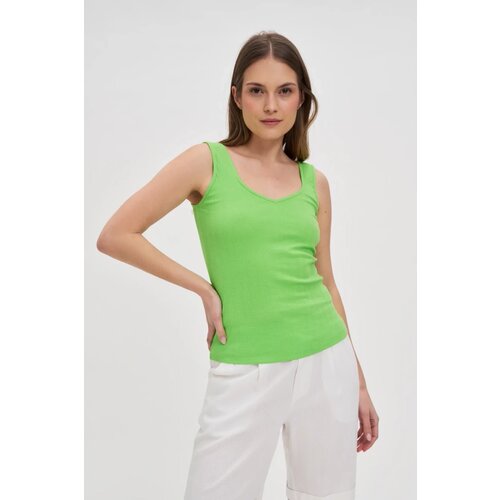 Marisse Green Ribbed Top Slike