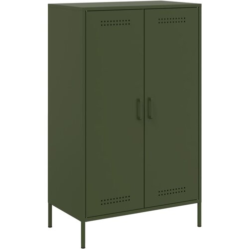 Maison Chic Visoka omara - Komoda - Predalnik olivno zelena 68x39x113 cm jeklo, (21722067) Slike